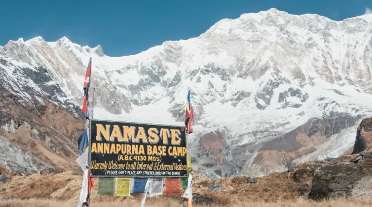 Signboard at Annapurna Base Camp Trek