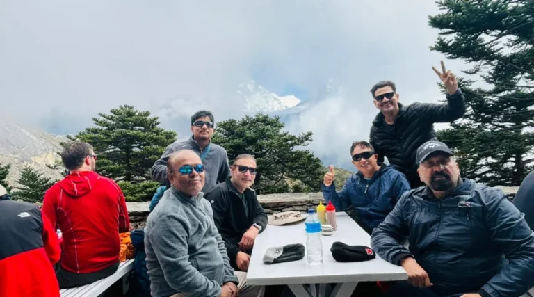 Trekkers at Hotel Everest View