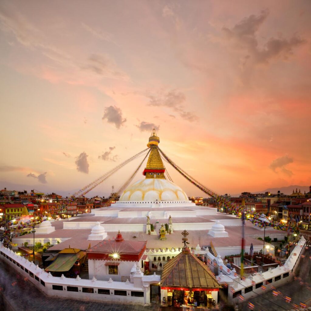 boudhanath stupa sunset