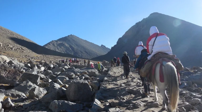 Pilgrims Riding horse during Kailash Kora