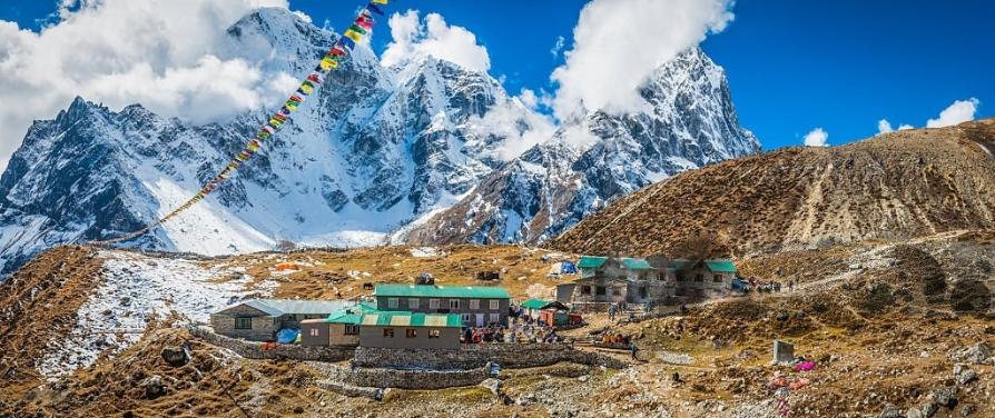 Sherpa teahouse Khumbu mountains Himalayas Nepal