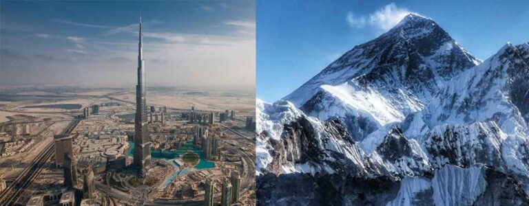 Burj Khalifa vs Mount Everest