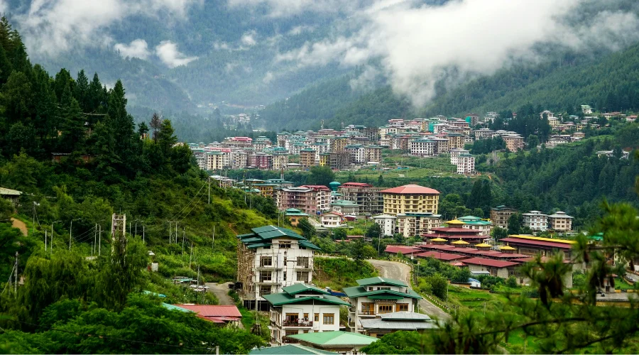 Beautiful View of city in Bhutan