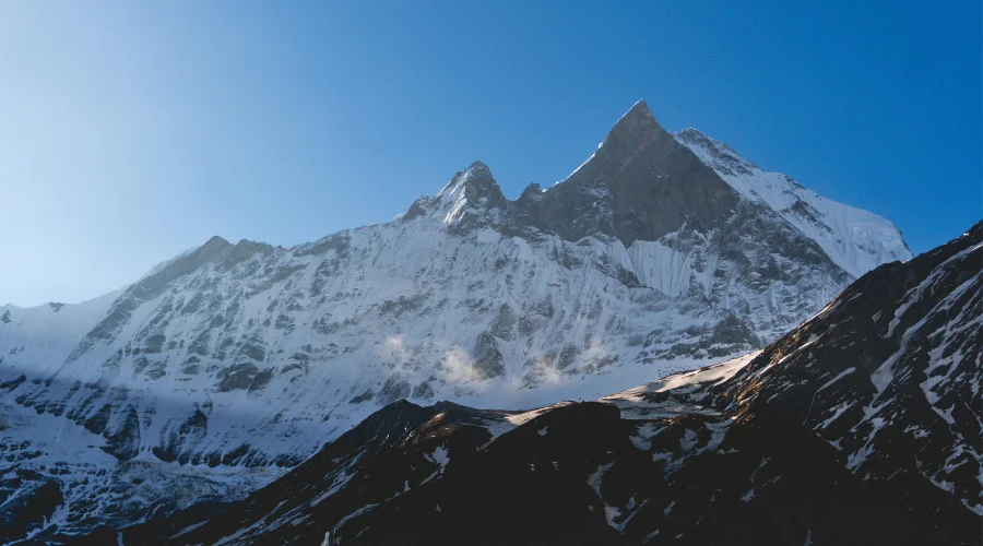 Fishtail Mountain seen during the Trek