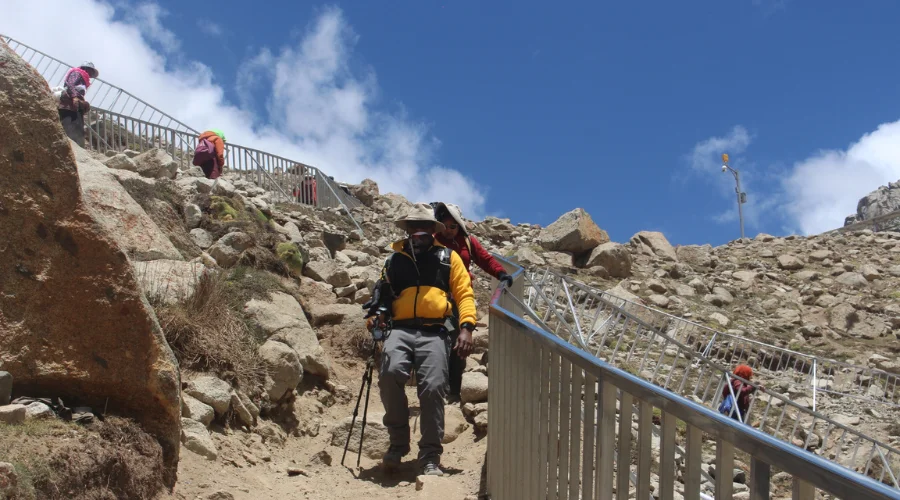 Rocky stairs terrain at Kailash Yatra