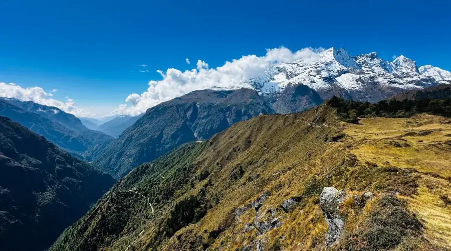 Massive mountain range seen from Everest